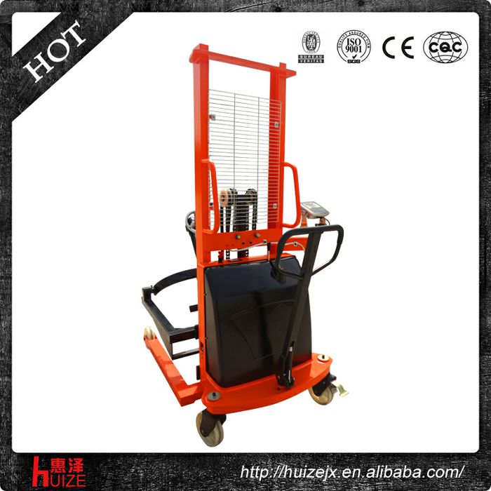 半電動(dòng)稱重油桶車（夾鐵桶，手搖翻轉(zhuǎn)倒料）